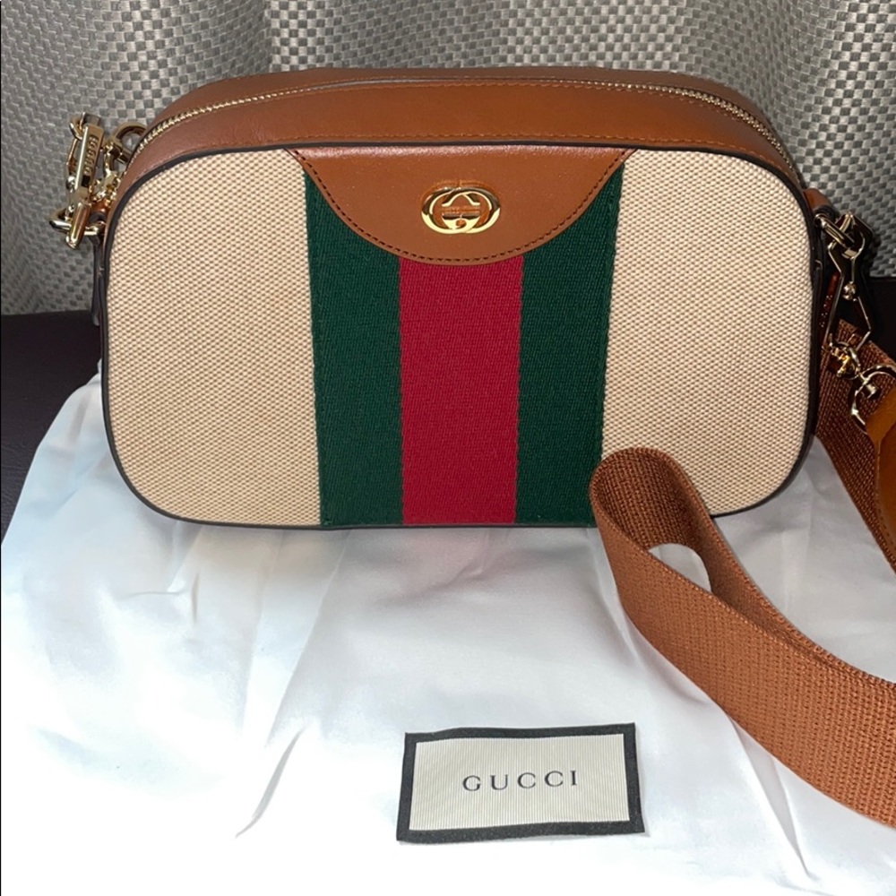 Gucci Vintage Canvas Shoulder Bag